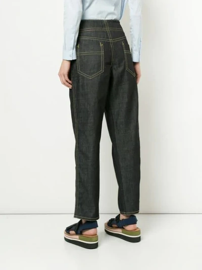 Shop Marni High Waisted Jeans In Blue