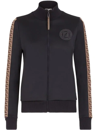 Shop Fendi Ff Motif Track Jacket In Black