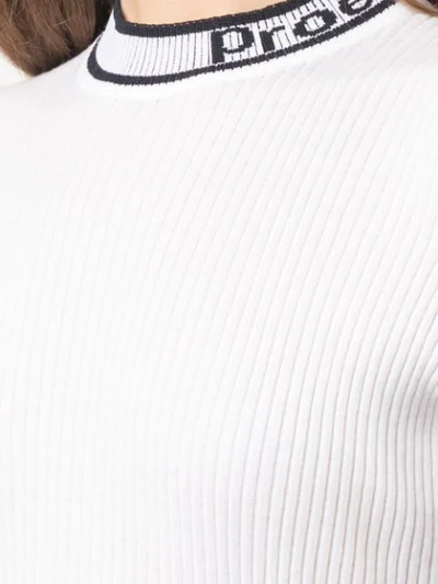 Shop Proenza Schouler Pswl Logo-detail Ribbed Top In White
