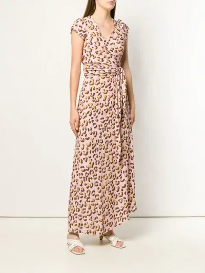 Shop Andamane Dot Pattern Wrap Dress - Pink