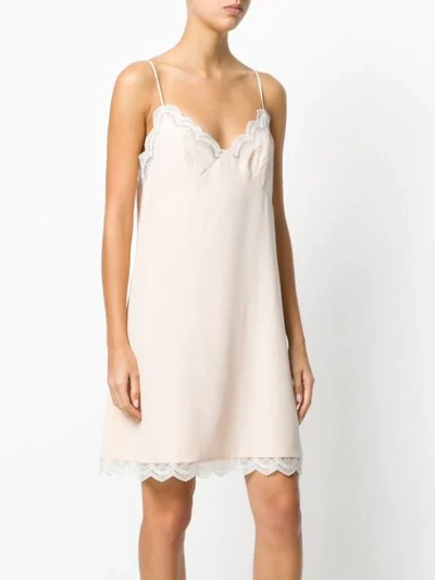 Shop Chloé Lace Trimmed Shift Dress In Pink