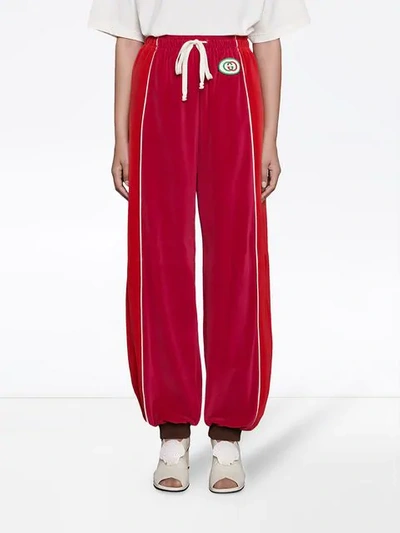 Shop Gucci Chenille Harem Style Pant In Pink
