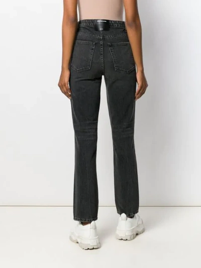 Shop Alexander Wang T Cult Flip Straight-leg Jeans In Grey