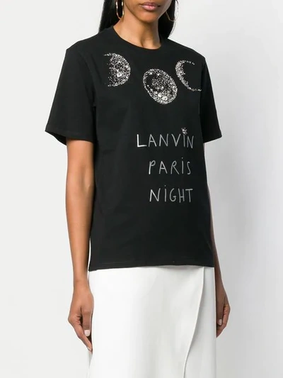 Shop Lanvin Paris Night Print T-shirt In Black
