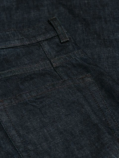 Shop Marni Stripe Detail Wide Leg Jeans In Blue