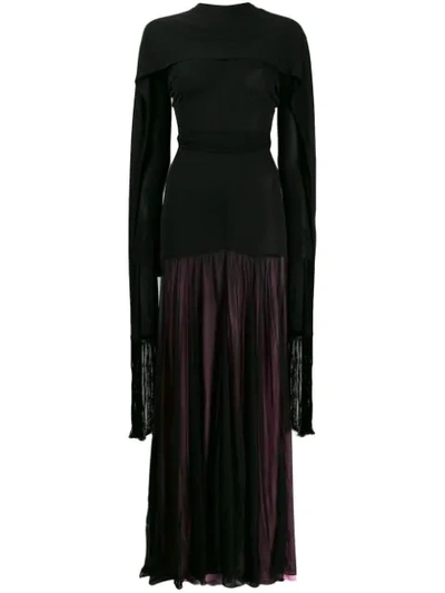 Shop Jw Anderson Belted Scarf Maxi Dress In Black