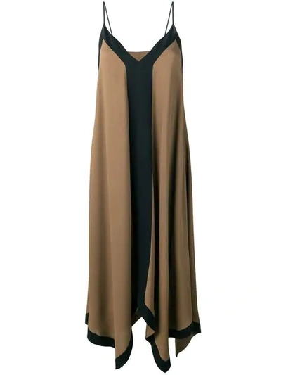 Shop Fabiana Filippi Asymmetric Dress In Brown