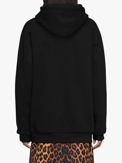 Shop Gucci Button Up Hoodie With Patch In Black