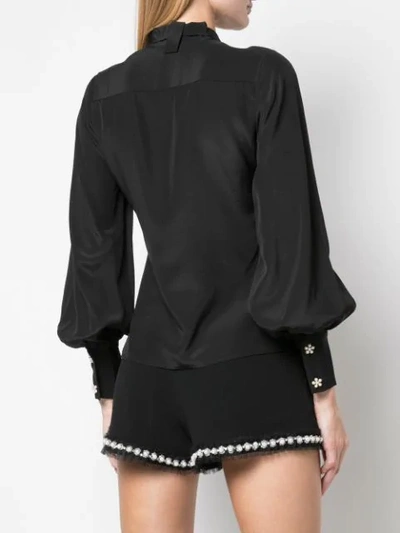 Shop Alexis Aruca Pussy Bow Shirt In Black