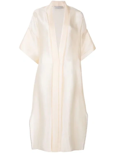 Shop Abadia Lightweight Silk Organza Coat In Neutrals
