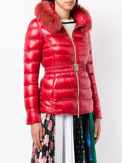 Shop Herno Hooded Puffer Jacket - Red