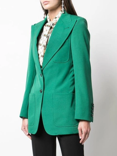 Shop Gucci Tailored Blazer  In Green