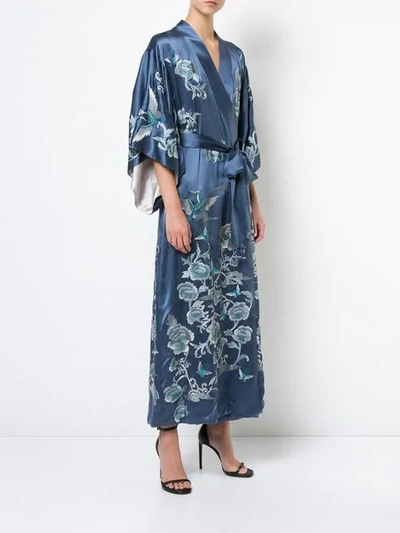 Shop Natori Josie  'cranes' Kleid - Blau In Blue