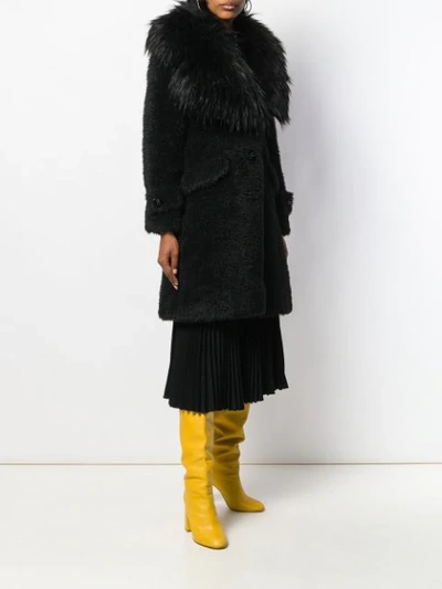 Shop Elisabetta Franchi Faux Fur Coat In 110 Nero