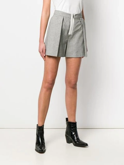 Shop Pinko Pleated Short Shorts In Grey