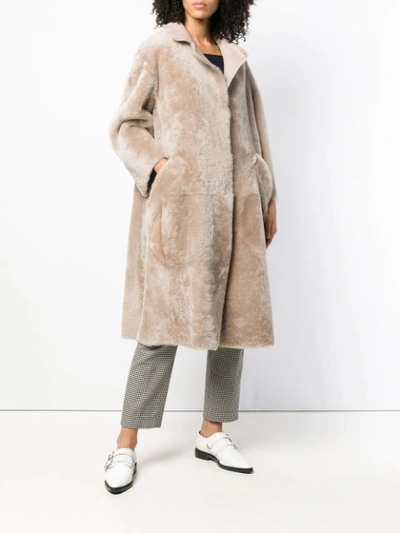 Shop Desa 1972 Oversized Coat In Neutrals