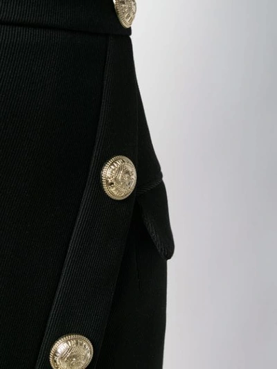 BALMAIN 短款纽扣镶嵌半身裙 - 黑色