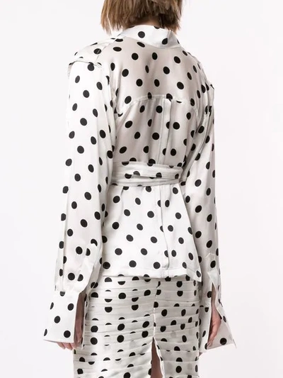 Shop Bambah Envelope Polka Dot Blouse In White