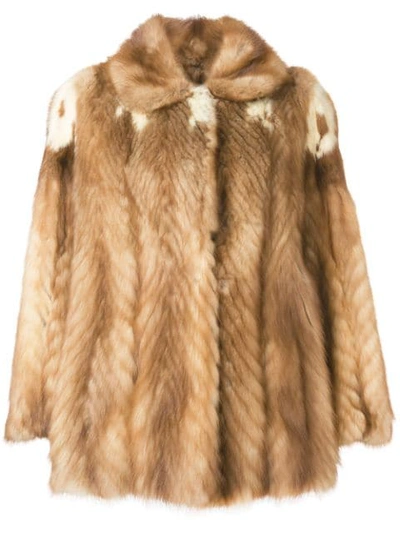 Pre-owned A.n.g.e.l.o. Vintage Cult 1970's Fur Coat In Beige And Brown