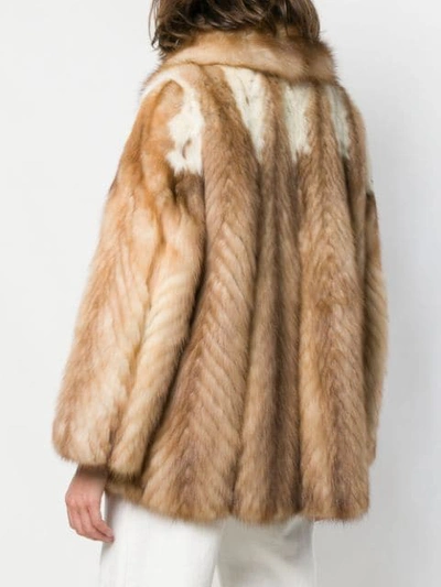 Pre-owned A.n.g.e.l.o. Vintage Cult 1970's Fur Coat In Beige And Brown