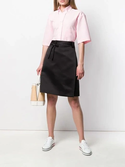 Shop Prada A-line Gabardine Skirt In F0002 Nero