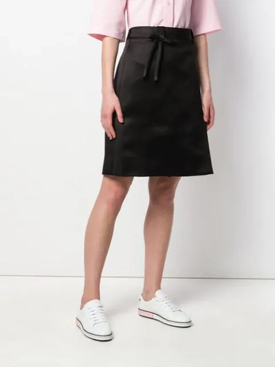 Shop Prada A-line Gabardine Skirt In F0002 Nero