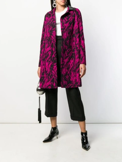 Nº21 ANIMAL PRINT DOUBLE-BREASTED COAT - 黑色