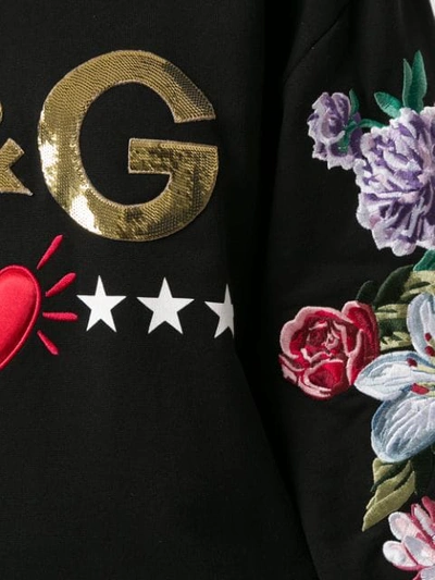 Shop Dolce & Gabbana Embellished Logo Sweatshirt In Black