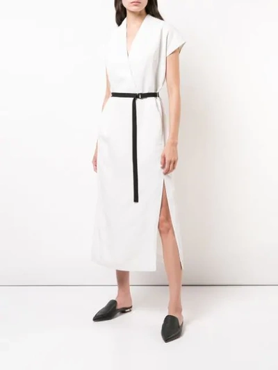 Shop Zero + Maria Cornejo Contrast Belt Dress - White