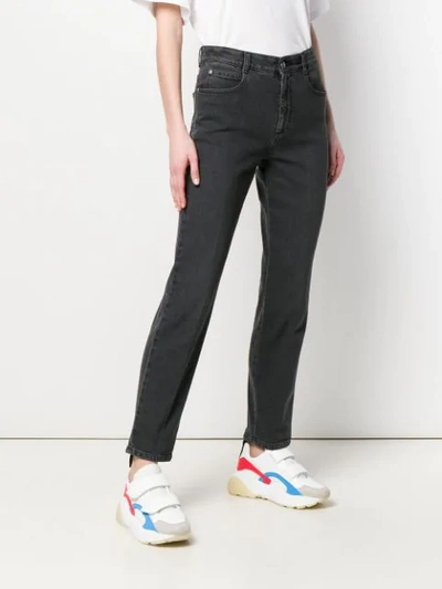 Shop Stella Mccartney High Rise Straight Jeans In Black