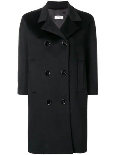 Shop Alberto Biani Double Breasted Coat In Black