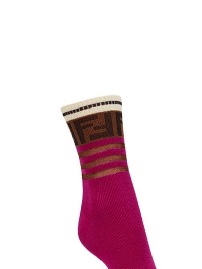 Shop Fendi Ff Motif Socks In F0qf2-cyclamen