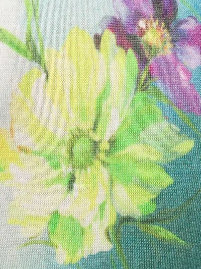Shop Blumarine Flower Print Jumper In Green