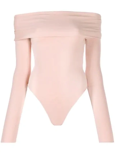 Shop Alexandre Vauthier Fitted Cut-out Bodysuit In Pink