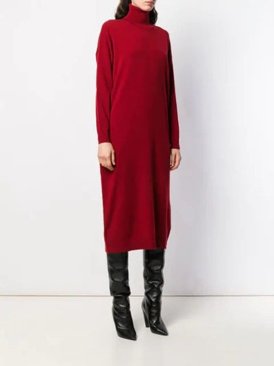 Shop Dsquared2 Turtleneck Sweater Dress In Red
