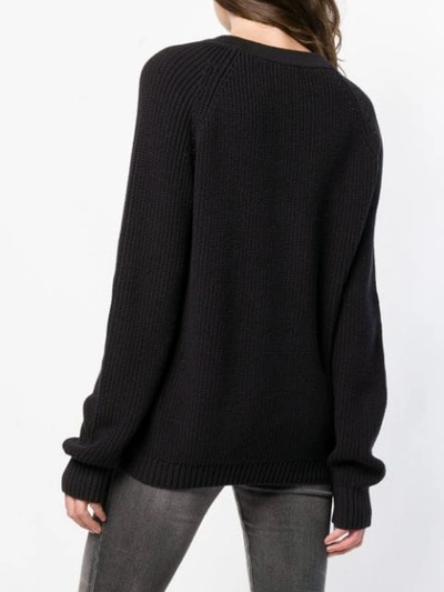 Shop Saint Laurent Knitted Jumper In Black