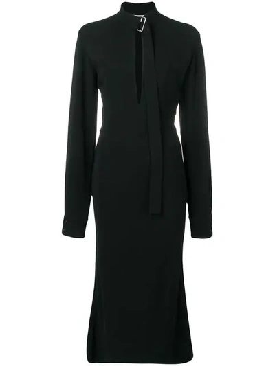 Shop Victoria Beckham Keyhole Crepe Dress In Black