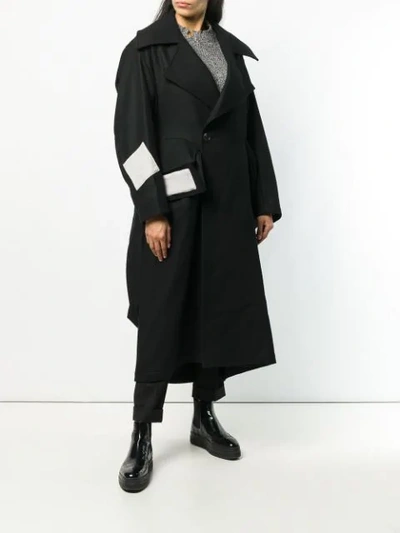 Shop Yohji Yamamoto Double Buttoned Coat - Black
