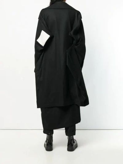 Shop Yohji Yamamoto Double Buttoned Coat - Black