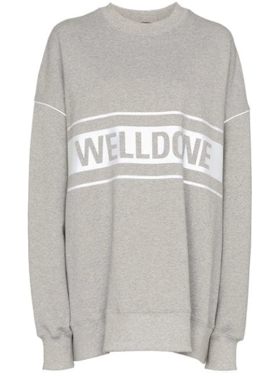 Shop We11 Done Reflective-logo Sweatshirt In Grey