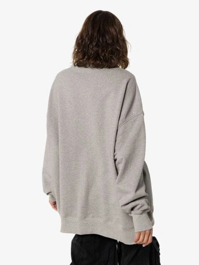 Shop We11 Done Reflective-logo Sweatshirt In Grey