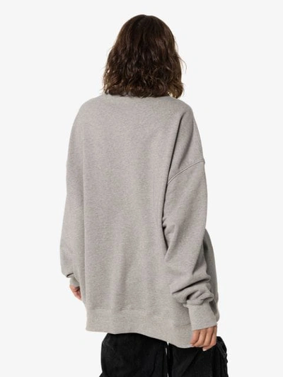 We11 Done We11done Oversized Reflective Logo Sweatshirt In Grey