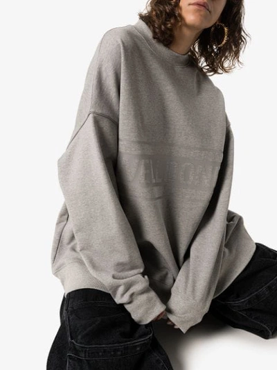 We11 Done We11done Oversized Reflective Logo Sweatshirt In Grey