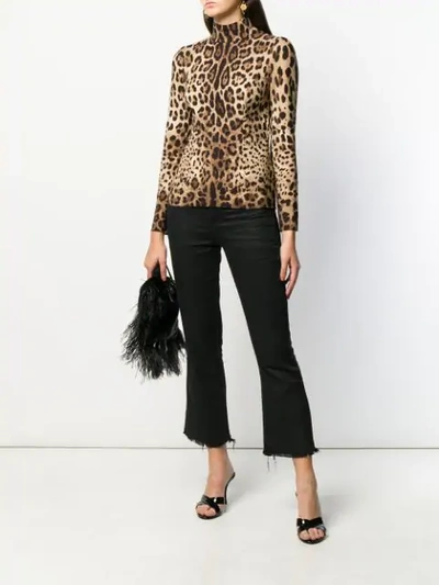 Shop Dolce & Gabbana Leopard Print Top In Neutrals ,brown