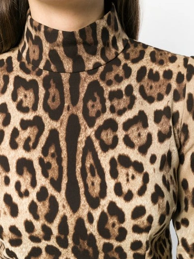 Shop Dolce & Gabbana Leopard Print Top In Neutrals ,brown