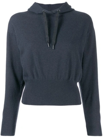 Shop Brunello Cucinelli Hooded Jumper In  C7186 Navy