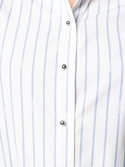 Shop Pinko Tie Cuff Striped Shirt In White