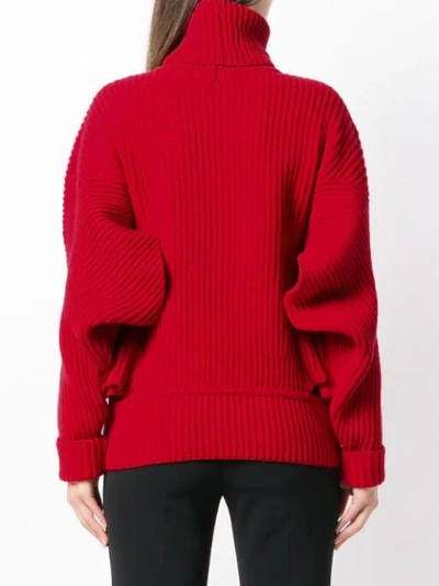 Shop Antonio Berardi Ruffle Sleeve Sweater In Red