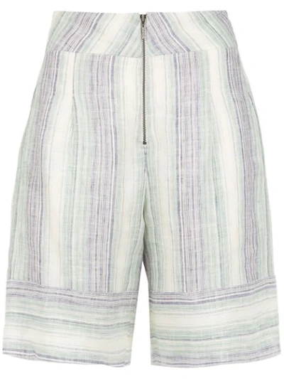 Shop Alcaçuz Fichar Linen Shorts In Green