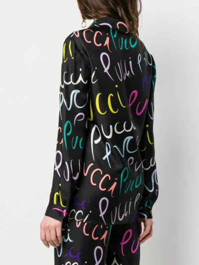 Shop Emilio Pucci Pucci Pucci Print Silk Shirt In Black